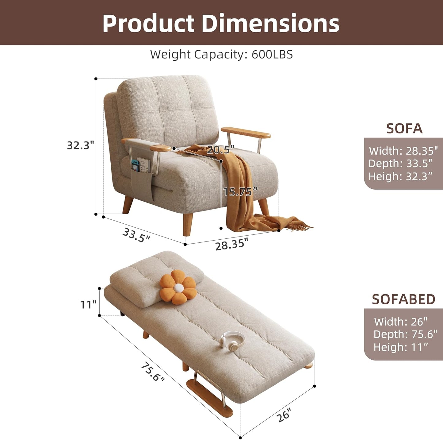 🌟 Convertible Chair Bed – Comfort, Style & Function All in One 🌟