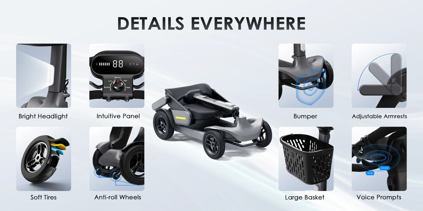 🌍 Eco S3 Mobility – Foldable 4-Wheel Electric Scoot ✨