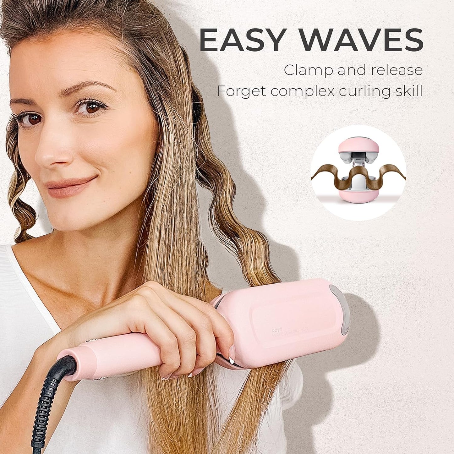 💖 WaveWhisper™ Ionic Curler – Effortless Beach Waves in Seconds 🌊✨